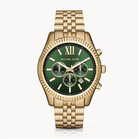 Michael Kors Lexington Chronograph Green Dial .